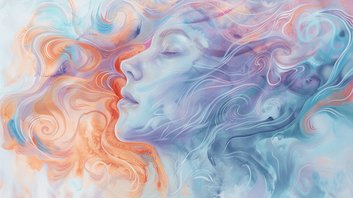 Illustration of a worried mother cradling her newborn